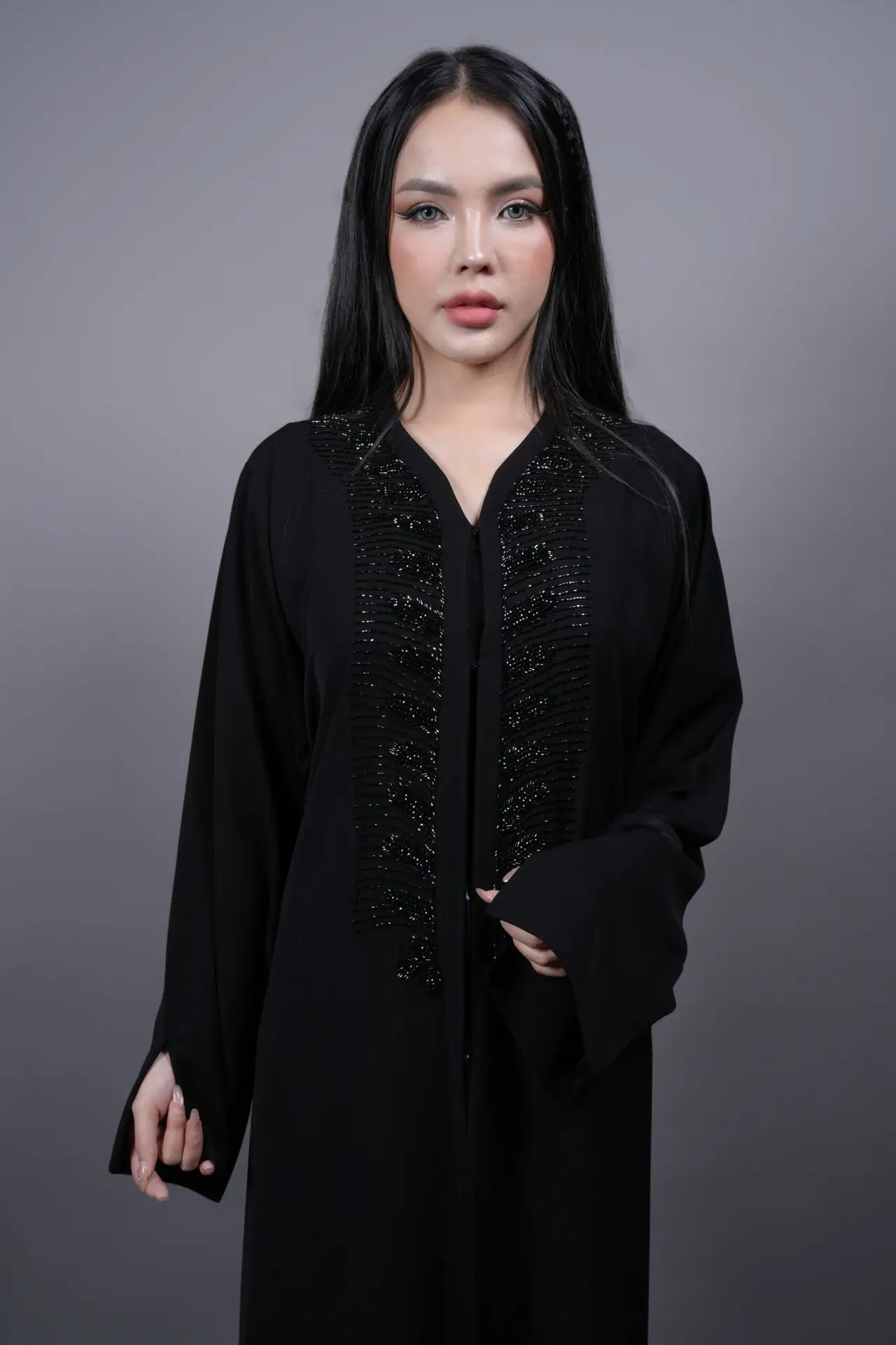 Elegant Abayas with Intricate Beaded Embroidery