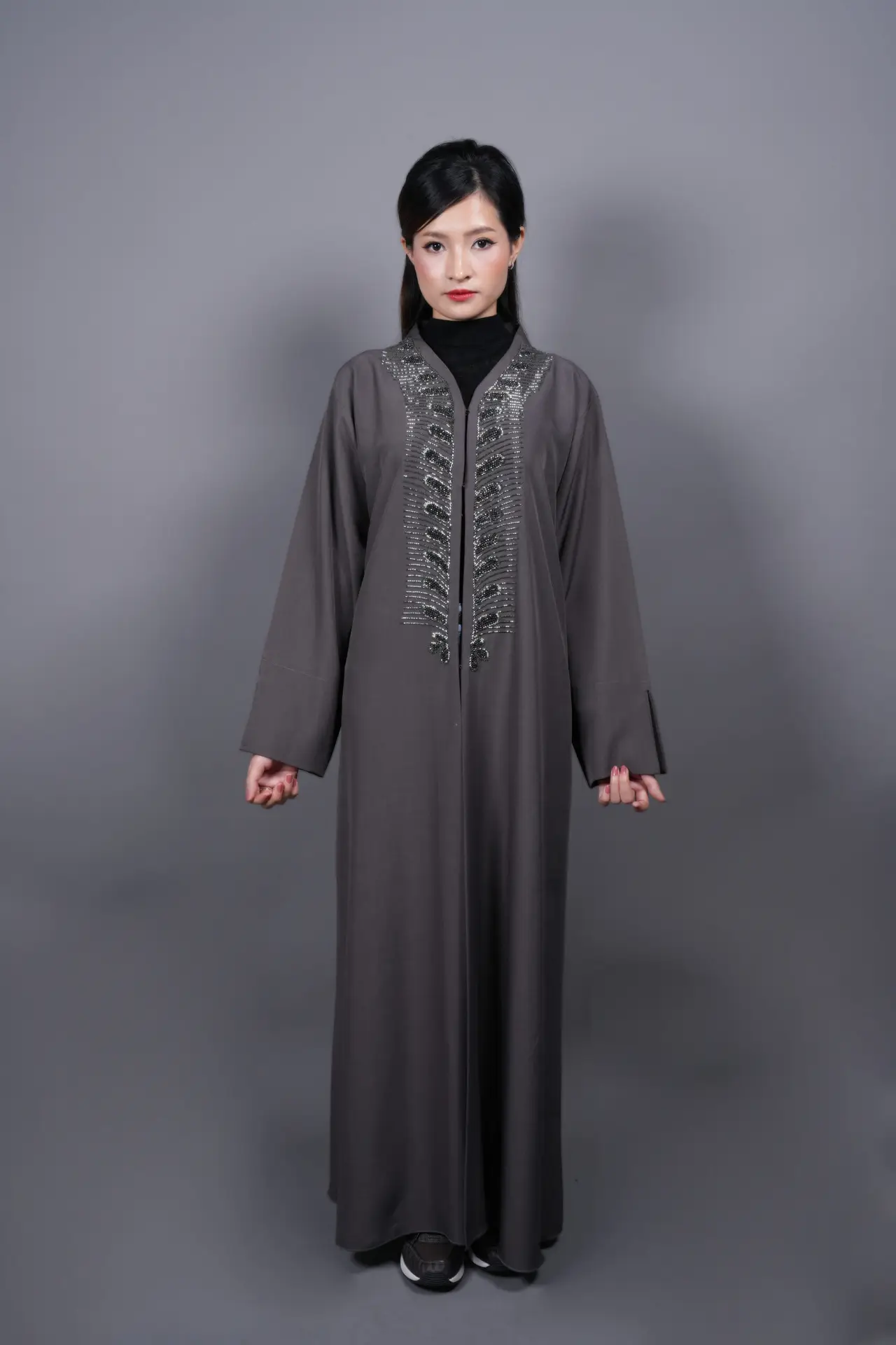 Elegant Abayas with Intricate Beaded Embroidery - Image 4