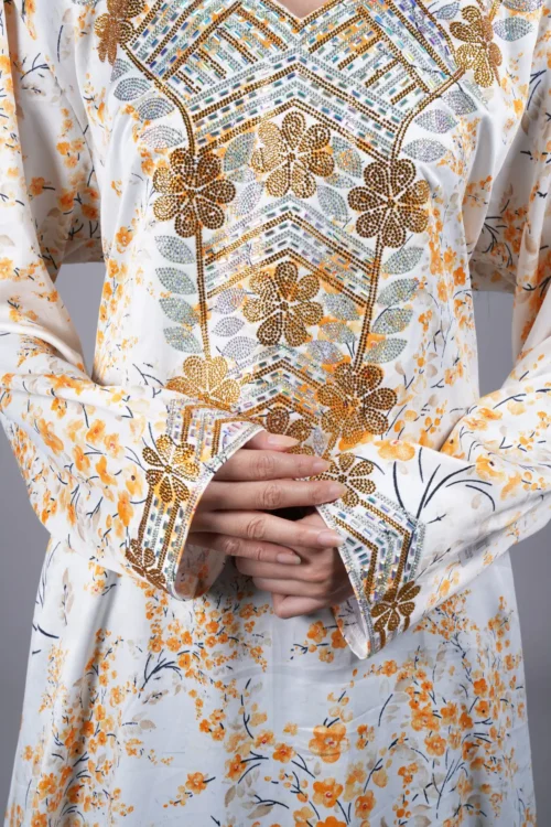 Sunlit Bloom: The Golden Floral Mukhawar