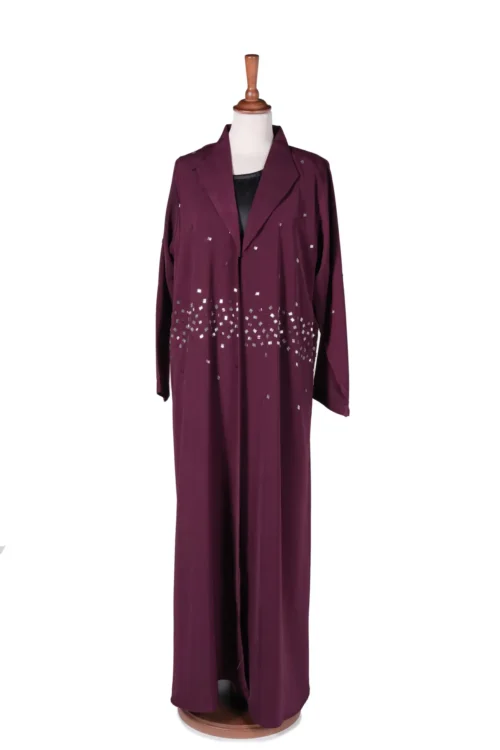 Elegant Abaya with Sparkling Embellished Waistline Design